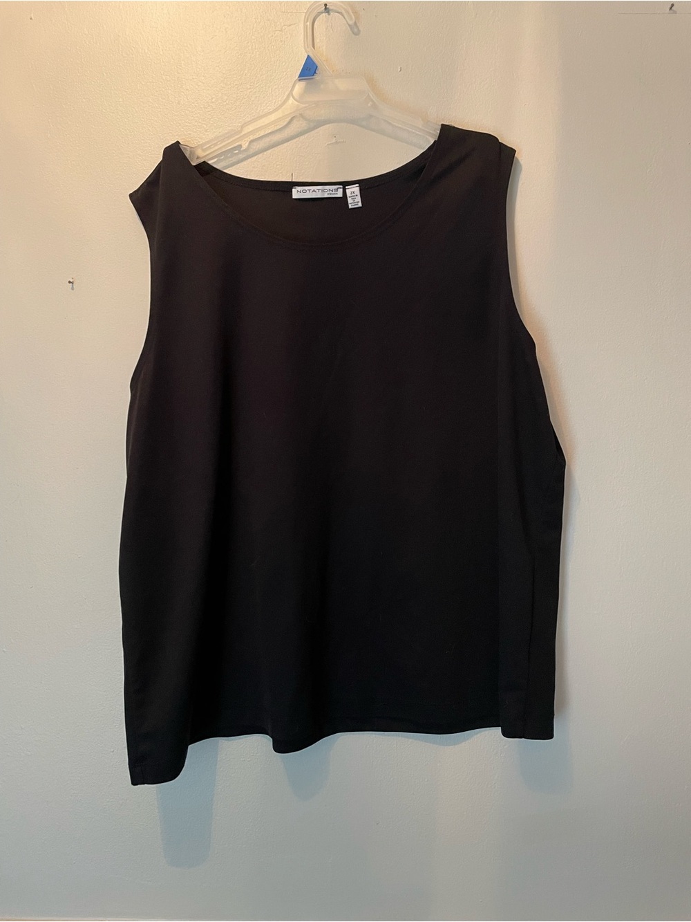 Notations Black Crewneck Sleeveless Tank